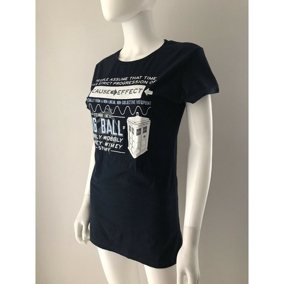 NWT Doctor Who Men's T- Shirt Slim Fit Navy Blue Short Sleeve Round Neck Size S - Picture 3 of 7